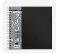 Daler-Rowney Ebony Sketchbook, Smooth Surface, 160gsm, Spiral Bound, Square, 20 x 20cm, Natural White, 54 Sheets, Ideal for Professionals
