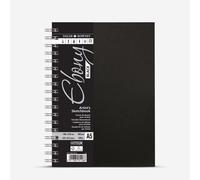 Daler-Rowney : Ebony : Spiral Pad : Black Paper : Portrait : 160gsm : 40 Sheets : A5