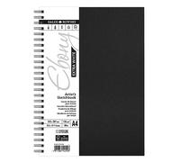 Daler-Rowney Extra White Ebony 130gsm A4 Portrait Sketchbook, Spiralbound, 46 White Sheets, For Professional Artists & Students