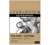 Daler-Rowney Fine Grain Lightly Textured 160gsm A5 Cartridge Drawing Paper Pad, Glued 1 Side, Acid-free, 30 White Sheets, For Professional Artists & Students
