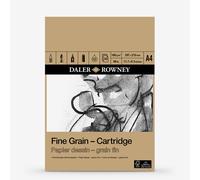 Daler-Rowney Fine Grain Lightly Textured 160gsm A4 Cartridge Drawing Paper Pad, Glued 1 Side, Acid-free, 30 White Sheets, Ideal for Professional Artists & Students