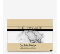 Daler-Rowney Fine Grain Lightly Textured 120gsm A2 Drawing Paper Pad, Glued 1 Side, Acid-free, 30 White Sheets, Ideal for Professional Artists & Students