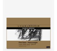 Daler-Rowney Fine Grain Lightly Textured Heavyweight 200gsm A2 Drawing Paper Pad, Glued 1 Side, Acid-free, 30 White Sheets, Ideal for Professional Artists & Students