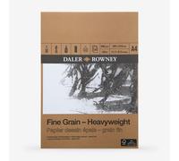 Daler-Rowney Fine Grain Lightly Textured Heavyweight 200gsm A4 Drawing Paper Pad, Glued 1 Side, Acid-free, 30 White Sheets, Ideal for Professional Artists & Students