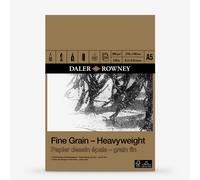 Daler-Rowney Fine Grain Lightly Textured Heavyweight 200gsm A5 Drawing Paper Pad, Glued 1 Side, Acid-free, 30 White Sheets, Ideal for Professional Artists & Students