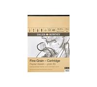 Daler-Rowney Fine Grain Drawing Paper, Lightly Textured, 160 gsm, 98lb, Pad, Glued 1 Side, Cartridge, A3 - approx. 11.7 x 16.5in - 29.7 x 42 cm, White, 30 Sheets