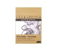 Daler-Rowney Fine Grain Lightly Textured 160gsm A4 Cartridge Drawing Paper Pad, Glued 1 Side, Acid-free, 30 White Sheets, Ideal for Professional Artists & Students