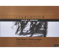 Daler-Rowney Fine Grain Lightly Textured Heavyweight 200gsm A2 Drawing Paper Pad, Glued 1 Side, Acid-free, 30 White Sheets, Ideal for Professional Artists & Students