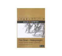 Daler-Rowney Fine Grain Lightly Textured Heavyweight 200gsm A3 Drawing Paper Pad, Glued 1 Side, Acid-free, 30 White Sheets, Ideal for Professional Artists & Students