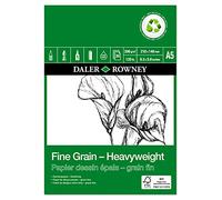 Daler-Rowney Fine Grain Recycled Heavyweight 200gsm A5 Drawing Paper | Lightly Textured, Glued 1 Side, Acid Free, For Professional Artists & Students
