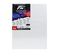 Daler-Rowney FW 12 x 16in White Stretched Canvas, Medium Grain, 10mm Deep, 4 Pack, Ideal for Professional Artists & Students
