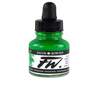 Daler-Rowney FW Acrylic Ink, Glass Bottle with Dropper, 1oz - 29.5 ml, Emerald Green