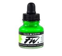 Daler-Rowney FW Acrylic Ink, Glass Bottle with Dropper, 1oz - 29.5 ml, Fluorescent Green