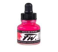 Daler-Rowney FW Acrylic Ink, Glass Bottle with Dropper, 1oz - 29.5 ml, Fluorescent Pink