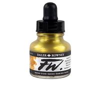 Daler-Rowney FW Acrylic Ink, Glass Bottle with Dropper, 1oz - 29.5 ml, Gold Imitation
