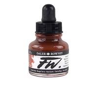 Daler-Rowney FW Acrylic Ink, Glass Bottle with Dropper, 1oz - 29.5 ml, Red Earth