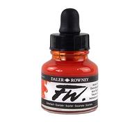 Daler-Rowney FW Acrylic Ink, Glass Bottle with Dropper, 1oz - 29.5 ml, Scarlet