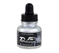 Daler-Rowney FW Acrylic Ink, Glass Bottle with Dropper, 1oz - 29.5 ml, Silver Pearl