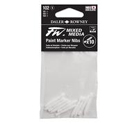 Daler Rowney, FW Mixed Media Paint Marker Nib, Hard Point, Pack of 10, White, Hard Point 1-2 mm, 160323102