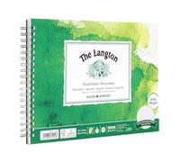 Daler-Rowney The Langton Cold-Pressed Watercolour 300gsm 10 x 7in Natural White Paper in a Spiral Pad, Acid-free, 12 Sheets, Ideal for Professional Artists