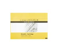 Daler-Rowney Smooth 130gsm A2 Cartridge Drawing Paper, Glued 1 Side, Acid-free, 30 Natural White Sheets, Ideal for Professional Artists & Students