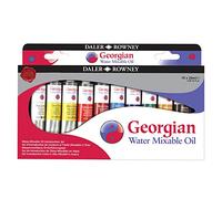 Daler-Rowney Georgian 20ml Water Mixable Oil Paint Introduction Set, 10 Assorted Colours, Ideal for Professional Artists & Students