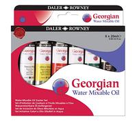 Daler-Rowney Georgian 20ml Water Mixable Oil Paint Starter Set, 6 Assorted Colours, Ideal for Professional Artists & Students