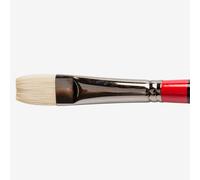 Daler-Rowney Georgian Oil Brush, Natural Hog Bristle, Long Handle, Short Flat, 12