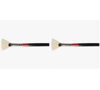Daler-Rowney Georgian Oil Brush, Natural Hog Bristle, Long Handle, Fan, 2 (Pack of 2)