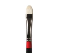 Daler-Rowney Georgian Oil Brush, Natural Hog Bristle, Long Handle, Short Filbert, 10