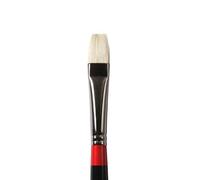 Daler-Rowney Georgian Oil Brush, Natural Hog Bristle, Long Handle, Short Flat, 10