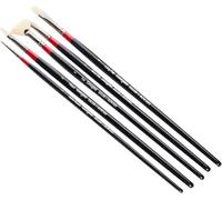 Daler-Rowney Georgian Oil Brush Wallet Set, Hog Bristle & Sable Hair, Long Handle, 5 Assorted Brushes, Ideal for Professional Artists & Students