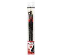 Daler-Rowney Georgian Oil Long Handled Brush Wallet Set, Natural Hog Bristle, 3 Assorted Brushes, Ideal for Professional Artists & Students