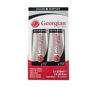 Daler-Rowney Georgian Oil Paint, Aluminium Tube, 7.61oz - 225 ml, Cardboard Box, Titanium White Twin Pack Set, 2pcs
