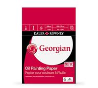 Daler-Rowney Georgian Oil Paper, Linen Texture, 290 gsm, 174lb, Pad, Glued 1 Side, 10 x 7in - 25.4 x 17.8 cm, White, 12 Sheets