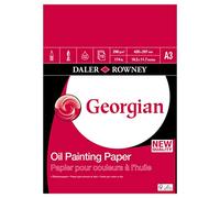 Daler-Rowney Georgian Oil Paper, Linen Texture, 290 gsm, 174lb, Pad, Glued 1 Side, A3 - approx. 11.7 x 16.5in - 29.7 x 42 cm, White, 12 Sheets