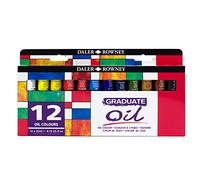 Daler-Rowney Graduate 22ml Oil Paint Set, 12 Assorted Colours, High Lightfastness, For Student Artists & Hobbyists