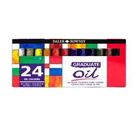 Daler-Rowney Graduate 22ml Oil Paint Set, 24 Assorted Colours, High Lightfastness, For Student Artists & Hobbyists