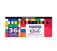 Daler-Rowney Graduate 22ml Oil Paint Set, 36 Assorted Colours, High Lightfastness, Ideal for Student Artists & Hobbyists