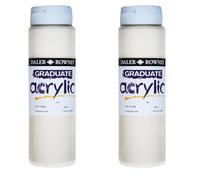 Daler Rowney Graduate Acrylic Paint, Plastic Bottle, 16.91oz - 500 ml, Buff Titanium (Pack of 2)