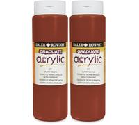 Daler Rowney Graduate Acrylic Paint, Plastic Bottle, 16.91oz - 500 ml, Burnt Sienna (Pack of 2)