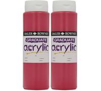 Daler Rowney Graduate Acrylic Paint, Plastic Bottle, 16.91oz - 500 ml, Crimson (Pack of 2)