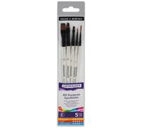 Daler Rowney Graduate Mixed Media Brush Set Classic Brushes 5 Brushes | Multi-Technique Synthetic Hair Brushes, Short Handles, Assorted Brushes, For Art Students