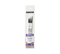 Daler-Rowney Graduate Multi-Technique Synthetic Hair Brushes with Short Handles Wallet Set, Details, 4 Assorted Brushes, Ideal for Students