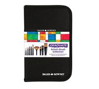 Daler-Rowney Graduate Multi-Technique Brush Set in a Zip Case, Synthetic Hair, Short Handle, 10 Assorted Brushes, Ideal for Acrylic & Oil Painting, Ideal for Student Artists & Hobbyists