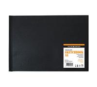 Daler-Rowney Graduate Sketchbook, Lightly Textured, 130 gsm, 89lb, Perfect Bound, Hardback, Landscape, A4 - approx. 8.3 x 11.7in - 21 x 29.7 cm, White, 46 Sheets