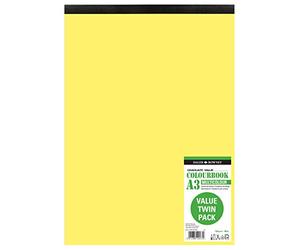 Daler-Rowney Graduate Value 150g A3 Pad in Assorted Colours, 30 Sheets, Pack of 2, Ideal for Art Students