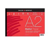 Daler-Rowney Graphic Series, Marker Paper, Smooth Surface, 70 gsm, 48lb, Pad, Glued 1 Side, A2 - 16.5 x 23.4in - 42 x 59.4 cm, White, 50 sheets