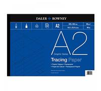 Daler-Rowney Graphic Series, Tracing Paper, Smooth Surface, 60 gsm, 40lb, Pad, Glued 1 Side, A2 - 16.5 x 23.4in - 42 x 59.4 cm, 50 sheets