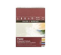 Daler-Rowney Ingres 16gsm 16 x 12in Pastel Paper Spiral Pad, Laid Texture, 6 Assorted Colours, 24 Sheets, Ideal for Professional Artists & Students